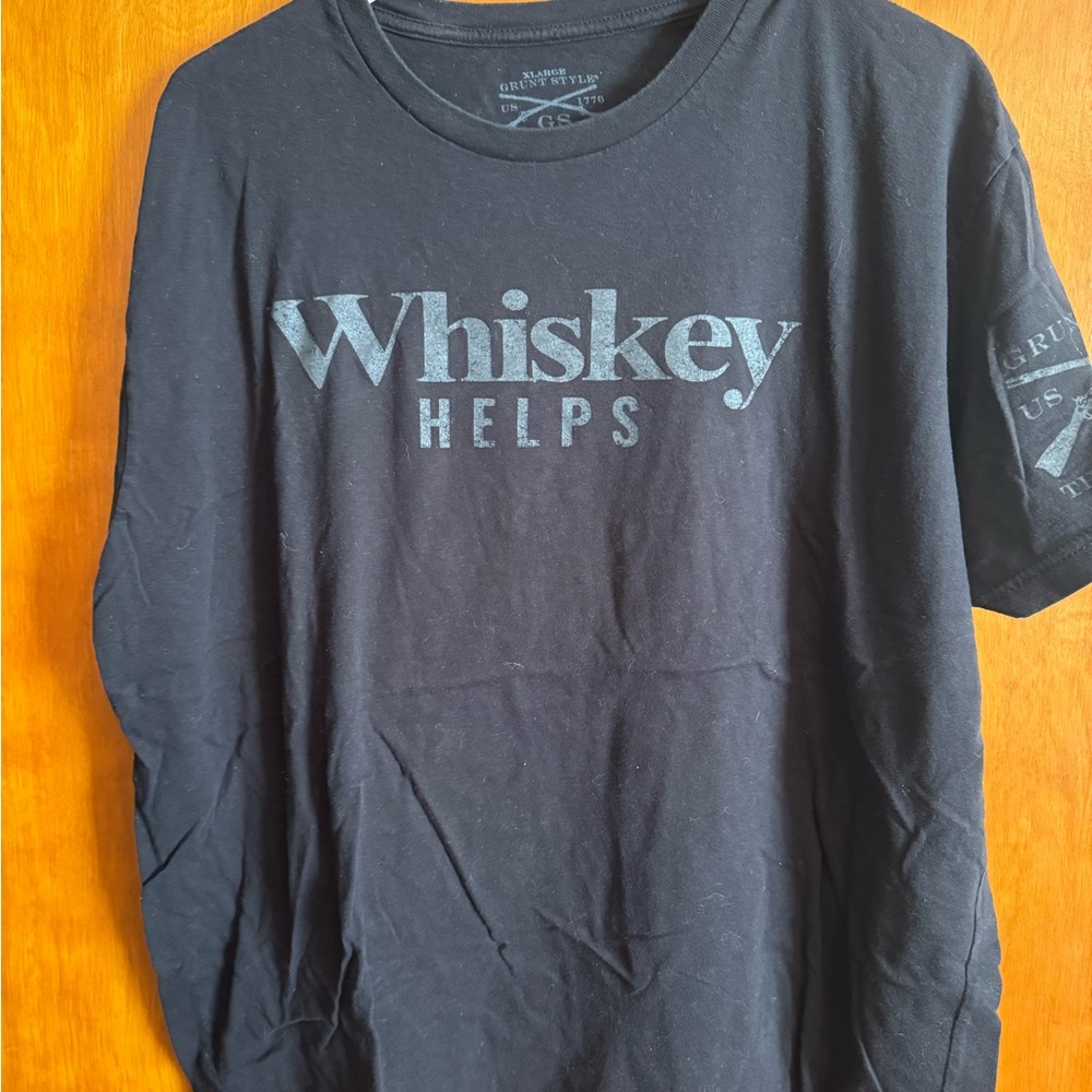 Grunt Style Black 'Whiskey Helps' Tee